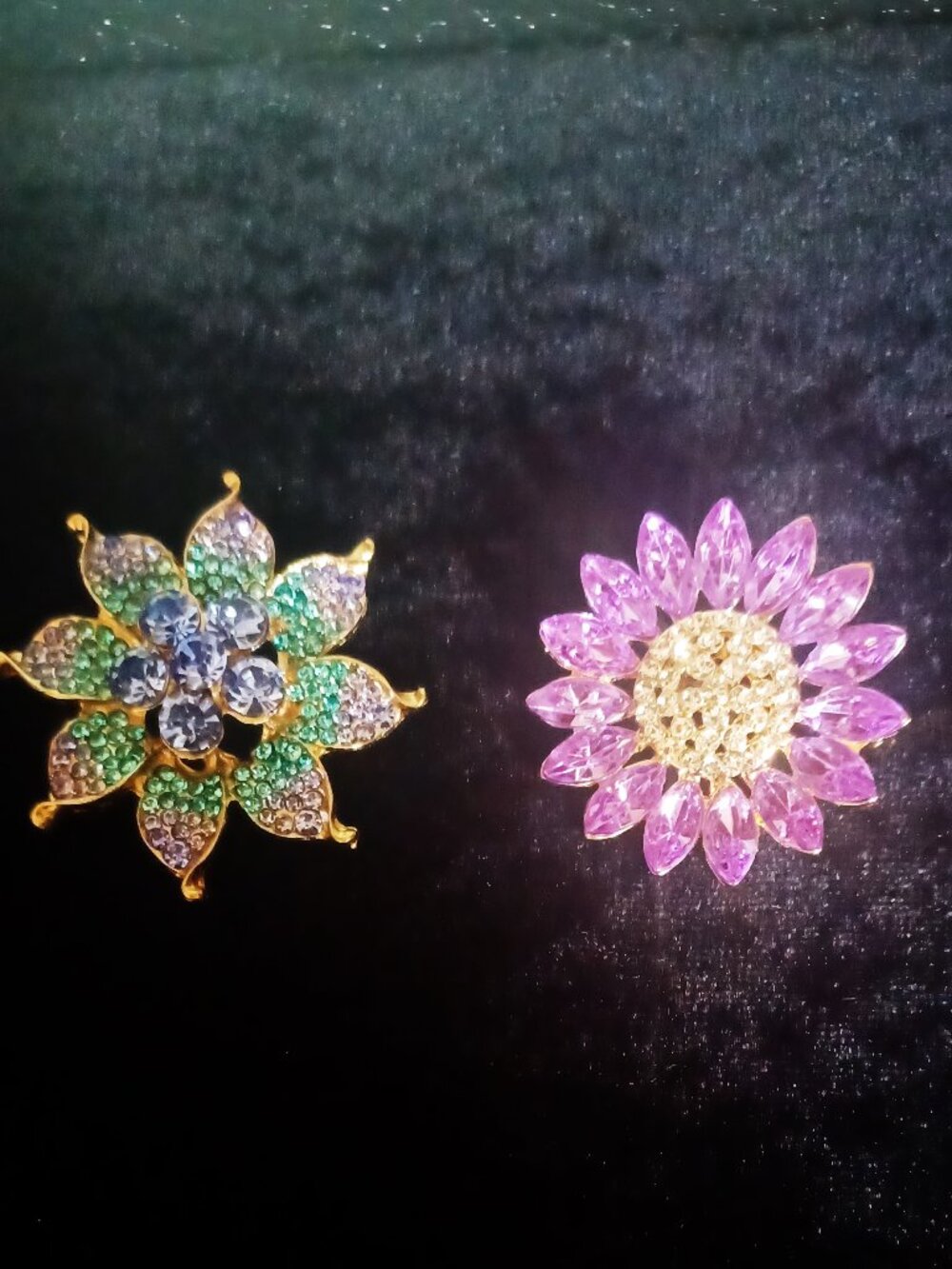 Pair of Small Rhinestone Brooches